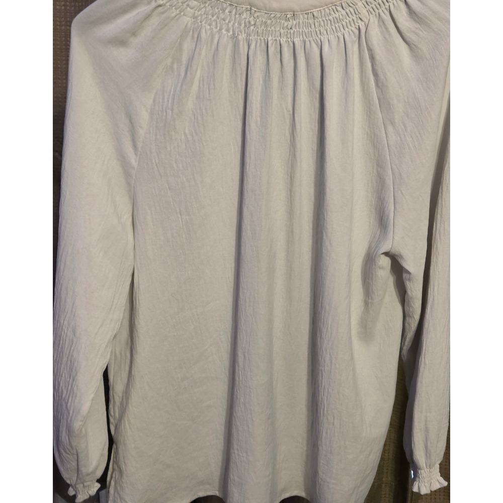 Democracy Boho Oversized Button Up Blouse Women's Size Large White - Picture 9 of 10